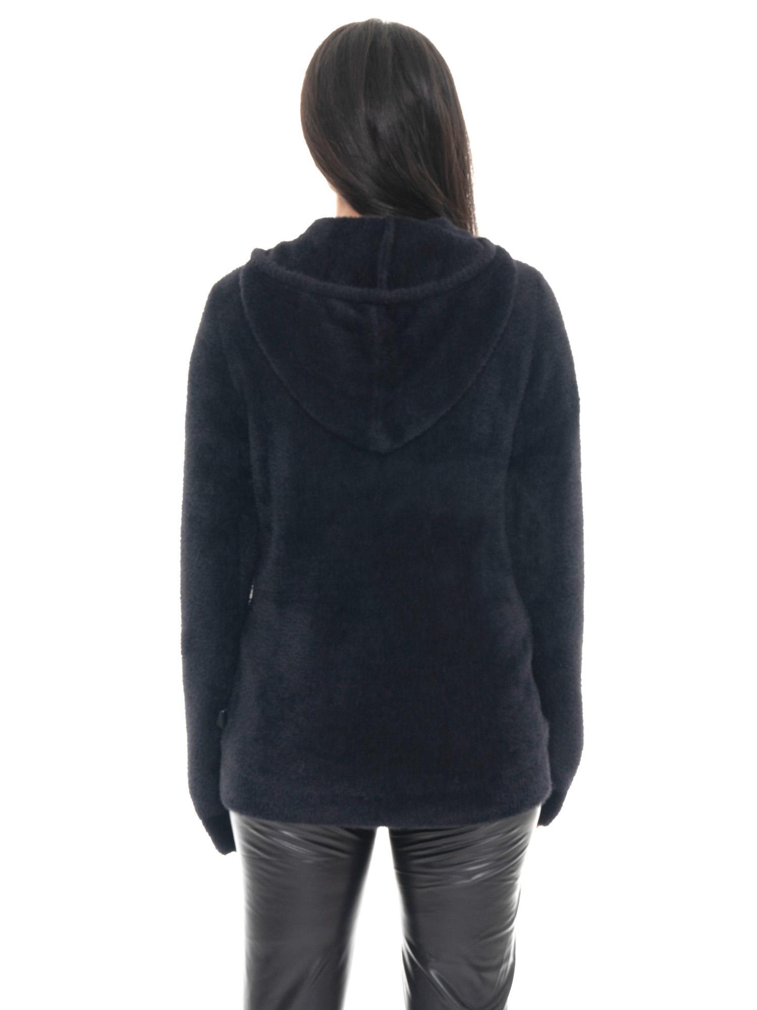 Pull à capuche zippé pour femme avec étiquette logo Leone 1947 Glam Winter 4/5