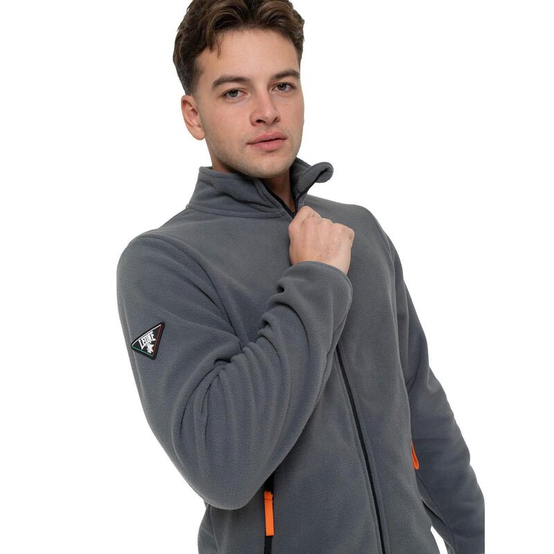 Jachetă din fleece micropolar cu guler înalt, fermoar și etichetă Leone 1947