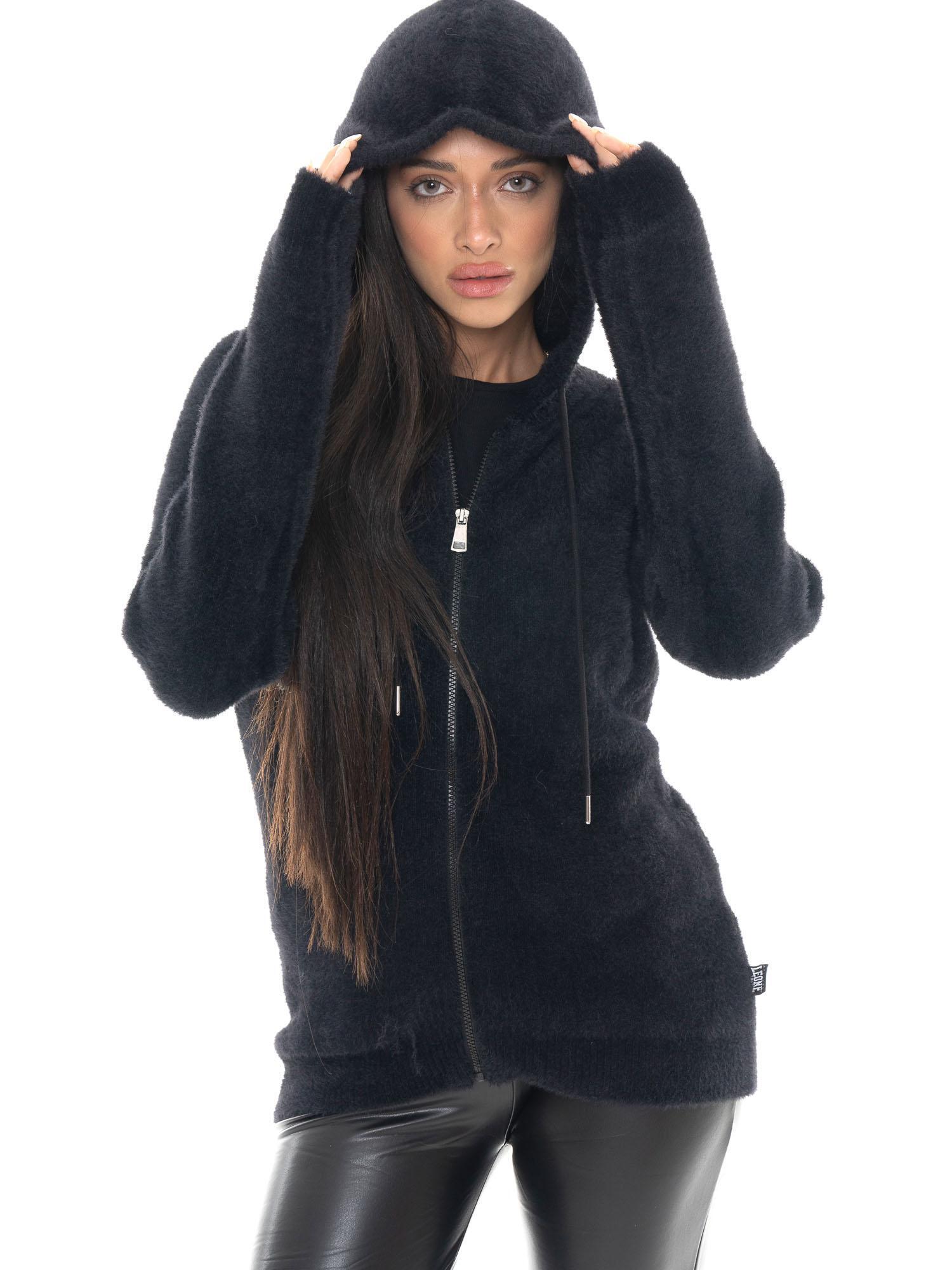 Pull à capuche zippé pour femme avec étiquette logo Leone 1947 Glam Winter 5/5