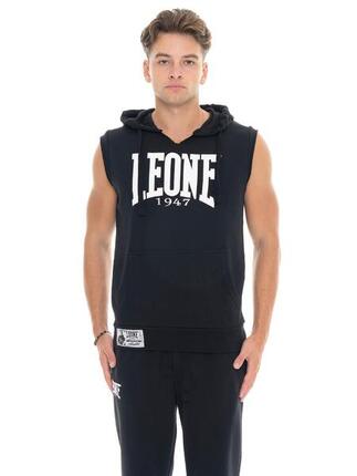 Ärmelloser Hoodie von Leone 1947 Apparel mit Boxmotiv. Fürs Fitnessstudio.