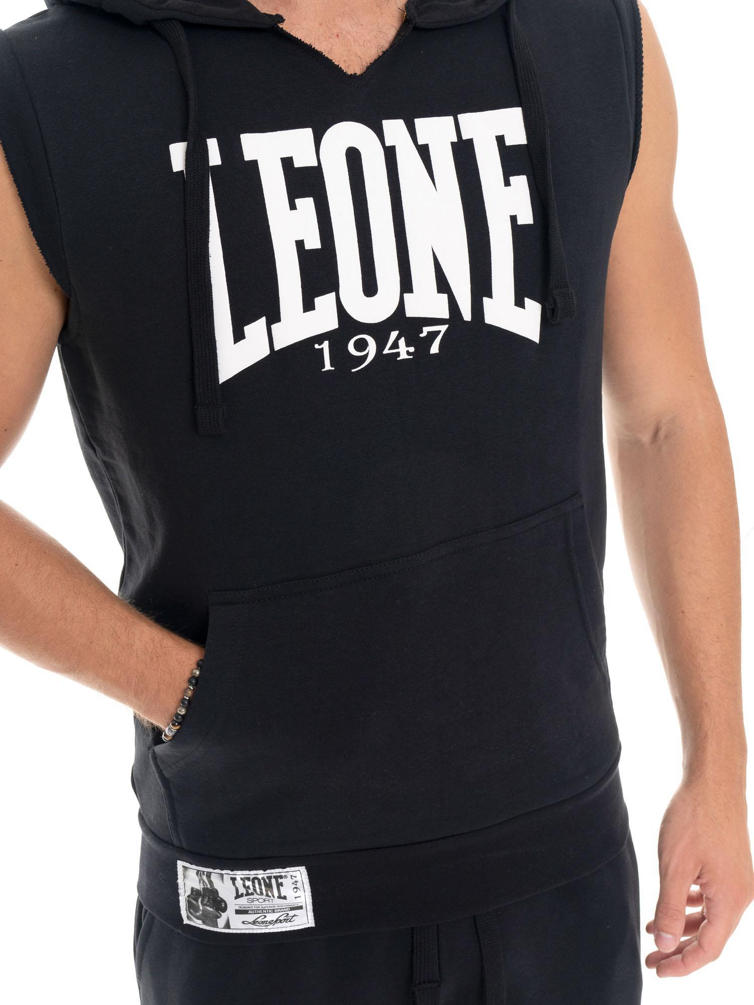 Ärmelloser Hoodie von Leone 1947 Apparel mit Boxmotiv. Fürs Fitnessstudio. 3/5