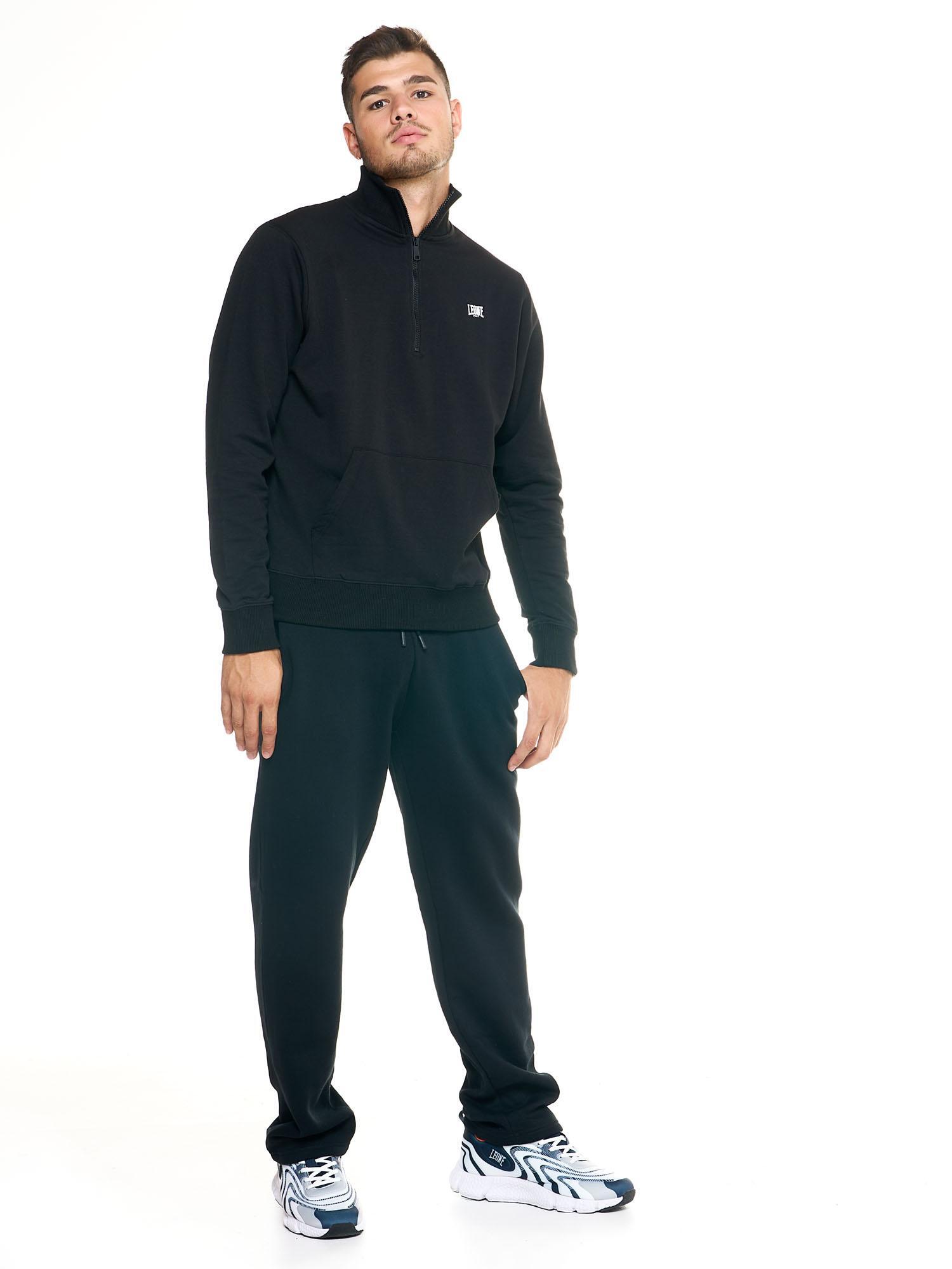 Felpa uomo con zip collo alto linea Basic 3/8