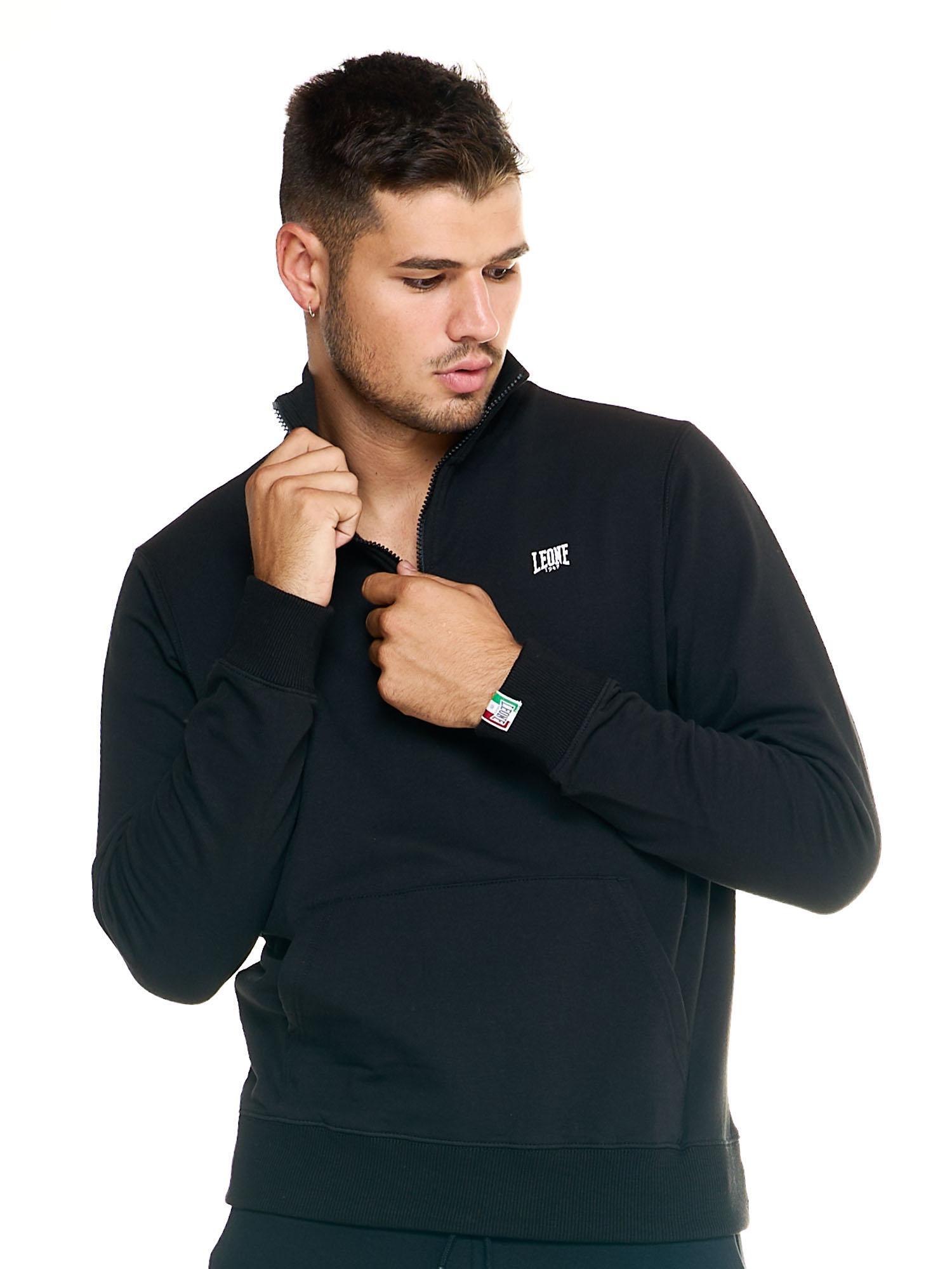 Felpa uomo con zip collo alto linea Basic 5/8