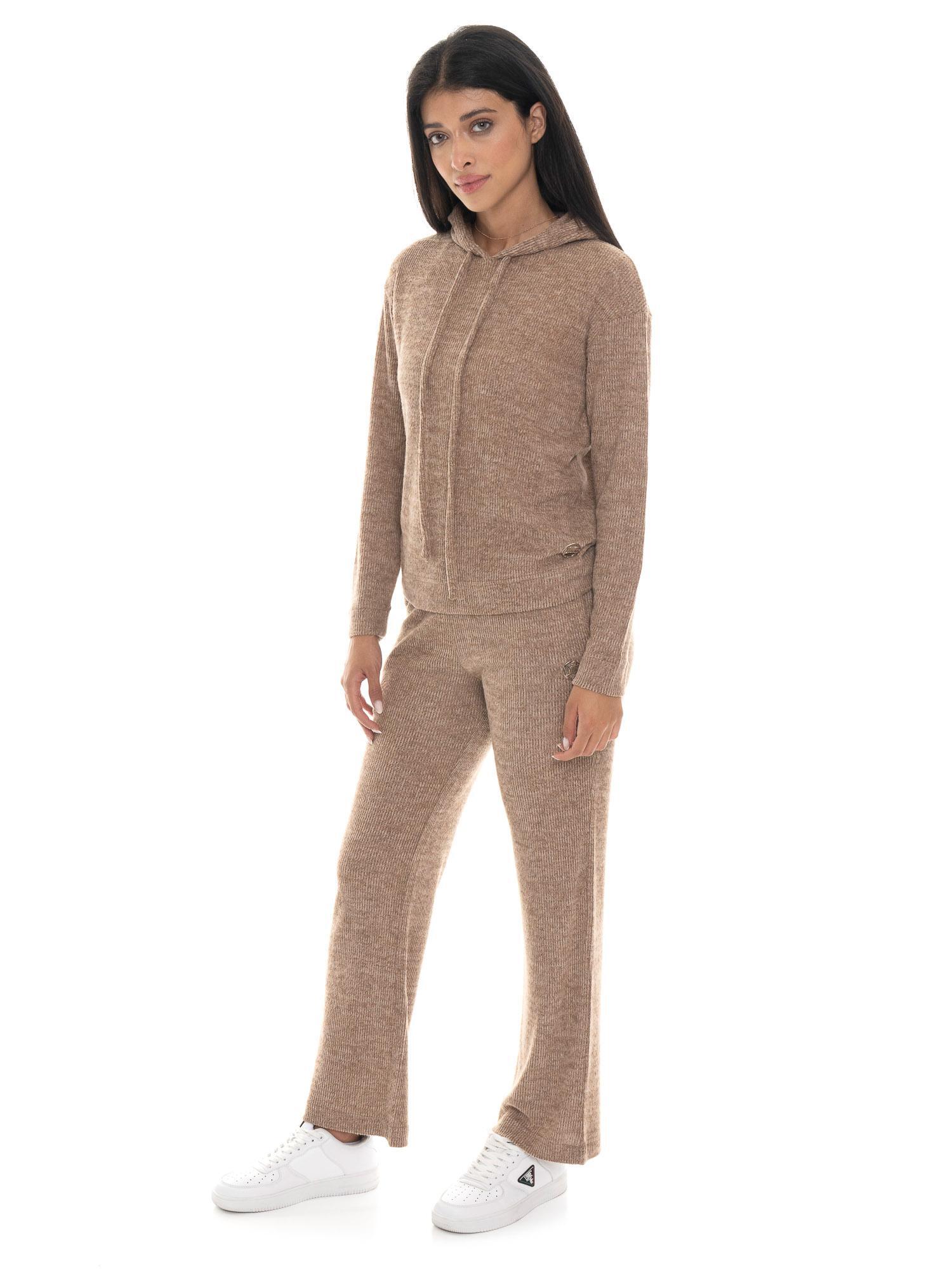 Moletom feminino Leone 1947 Warm Touch com capuz canelado para o inverno. 2/7