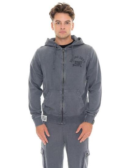 Felpe invernale uomo con cappuccio e zip Leone 1947 Vintage Dept