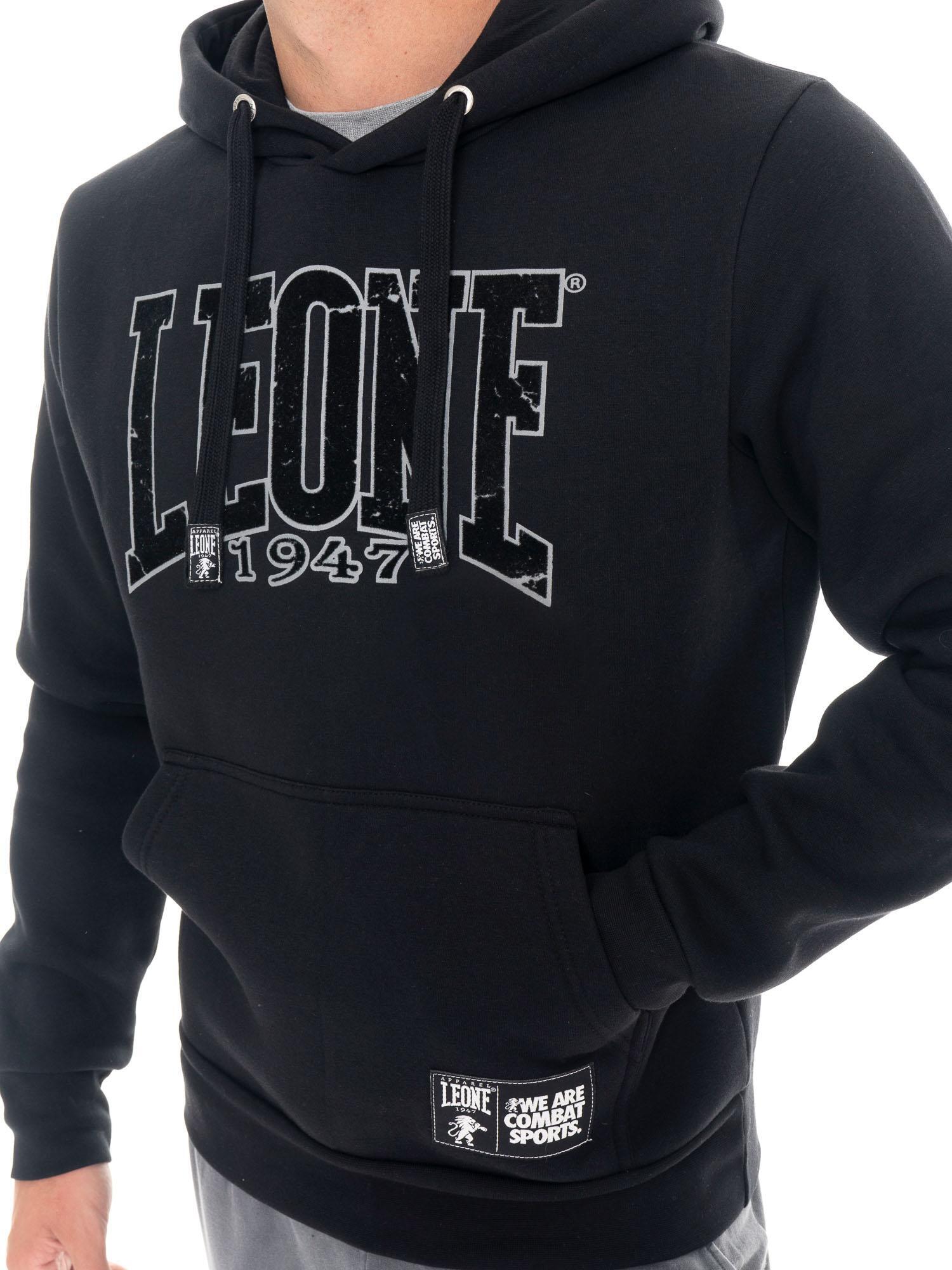 Sudadera con capucha hombre Leone 1947 Apparel New Era estampado flocado 3/5