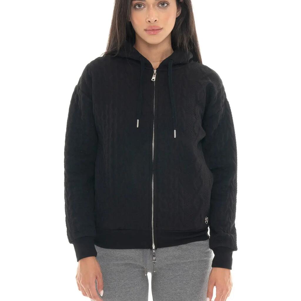 Leone 1947 Braid women's winter sweatshirts in braided fabric with hood and zip