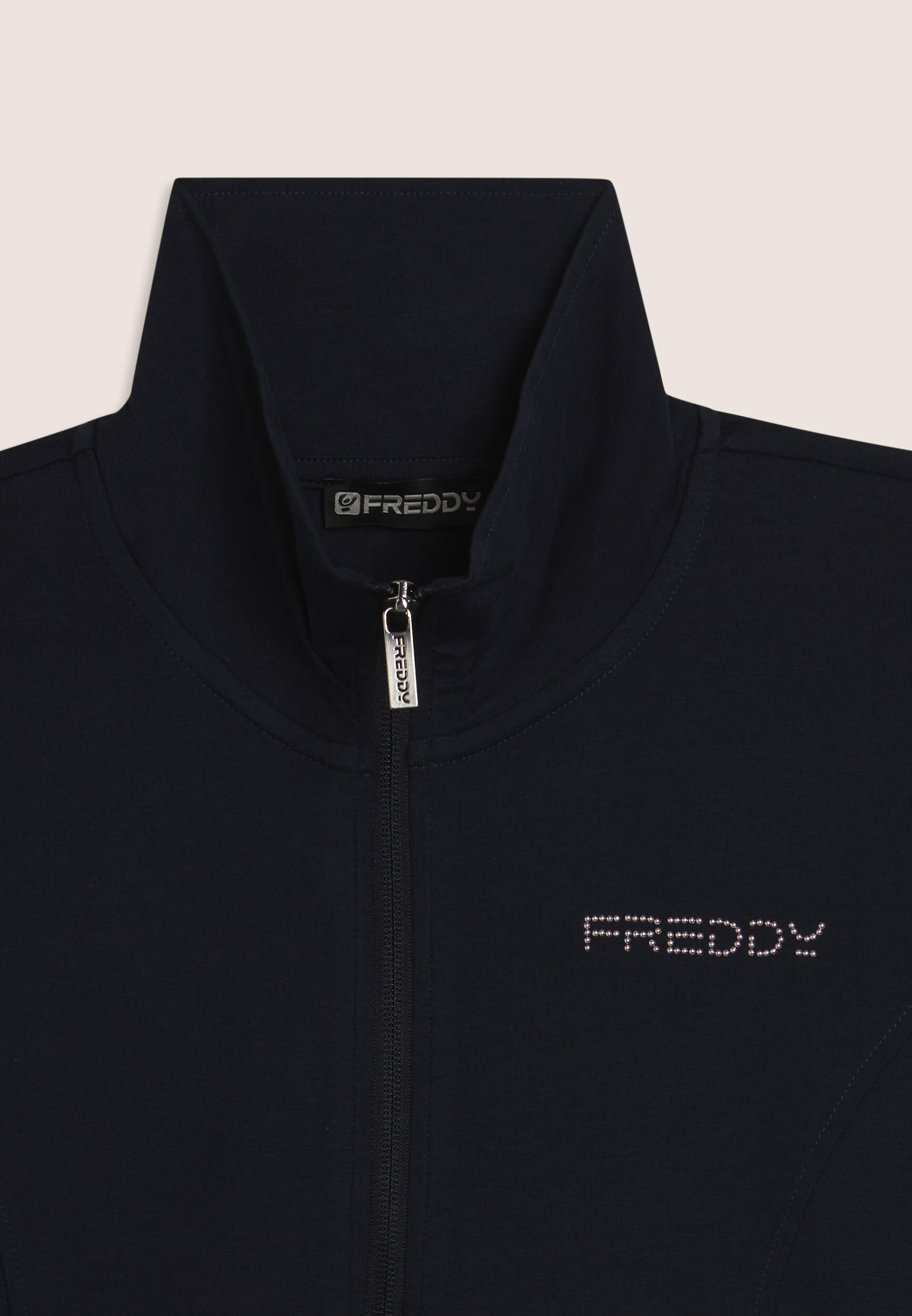 Sudadera con cremallera y cuello alto en tejido de punto elástico 6/6
