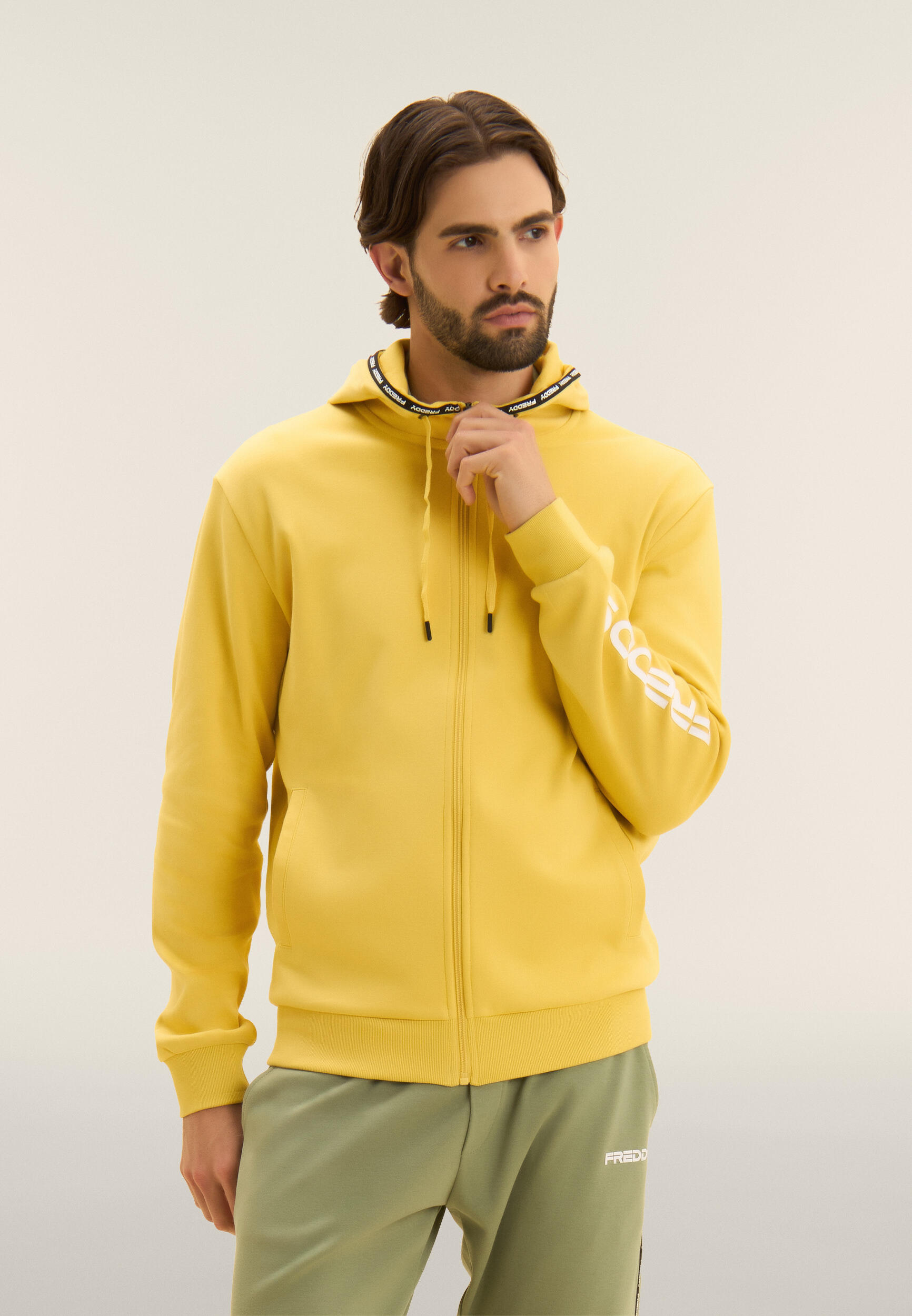 Sudadera con cremallera y capucha de algodón interlock 2/4