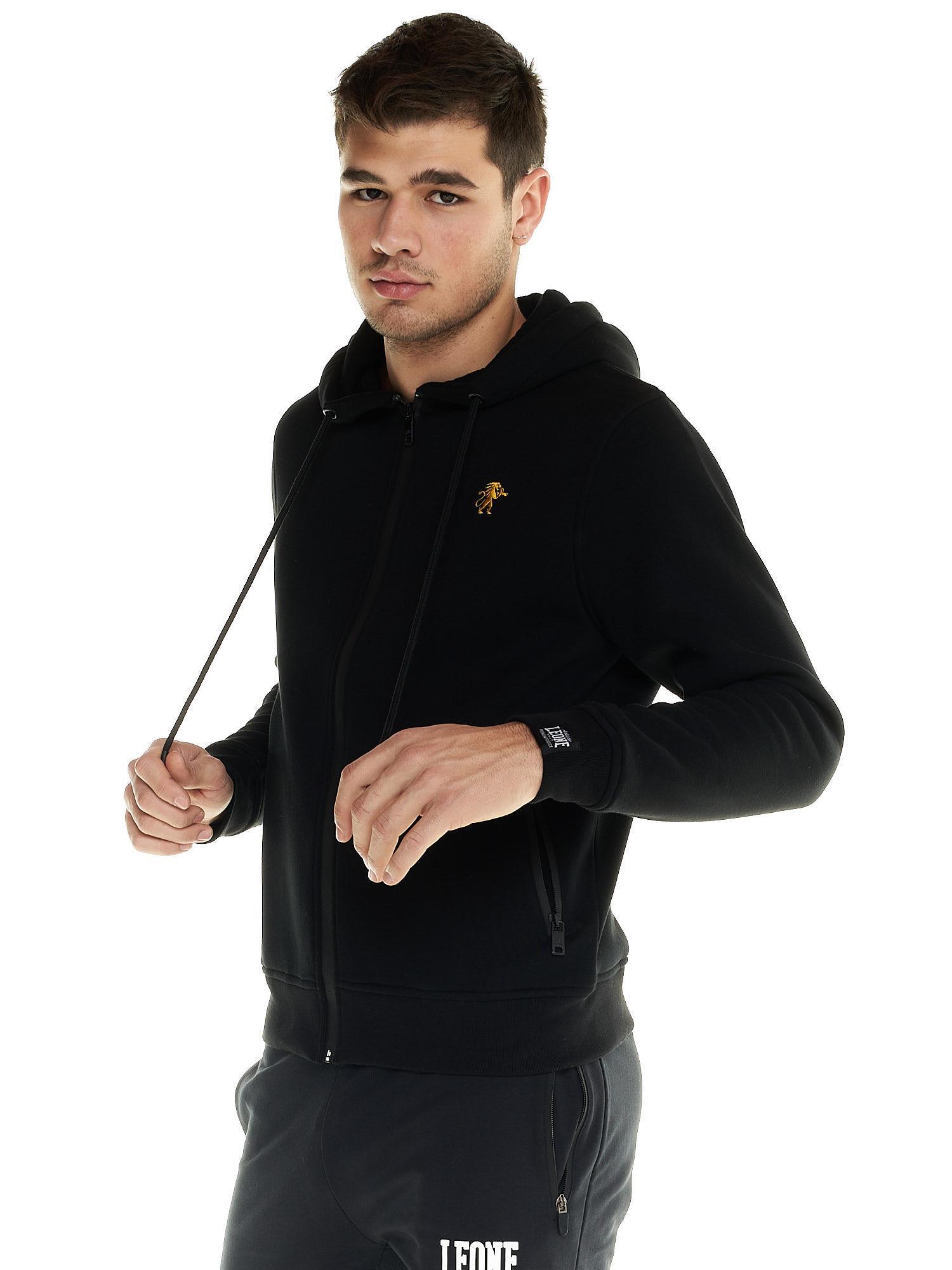 Felpa con cappuccio Leone uomo con zip intera Soft Basic 3/5
