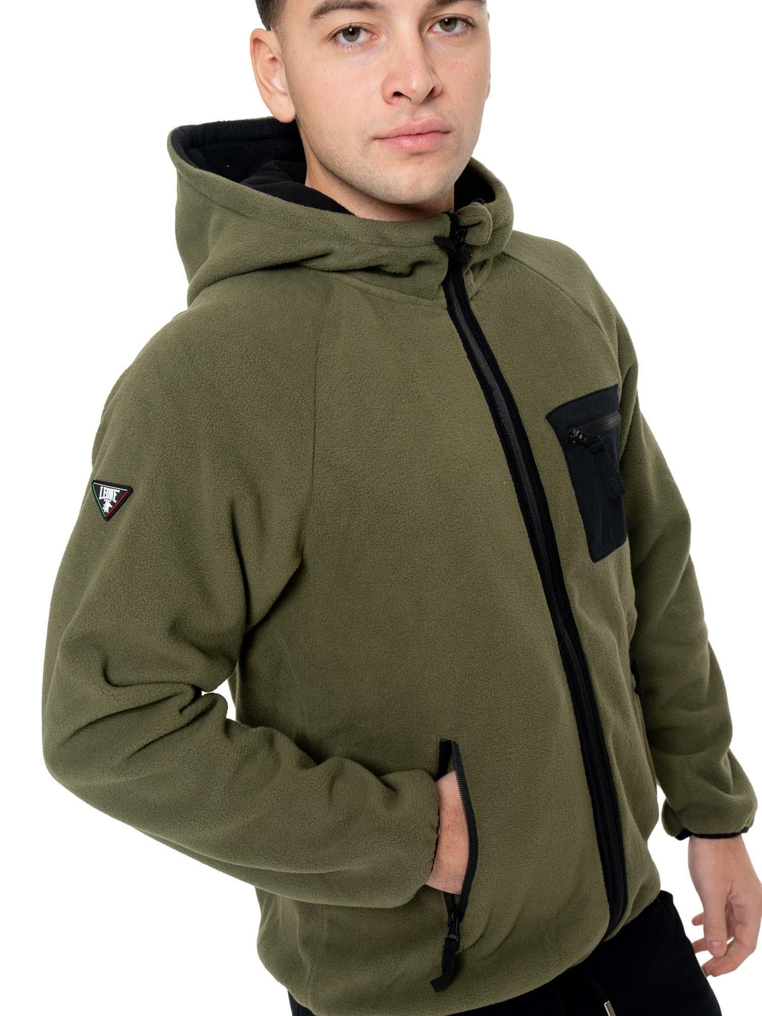 Leone 1947 Herren Sherpa-Jacke z Kapuze und Reißverschluss 3/5