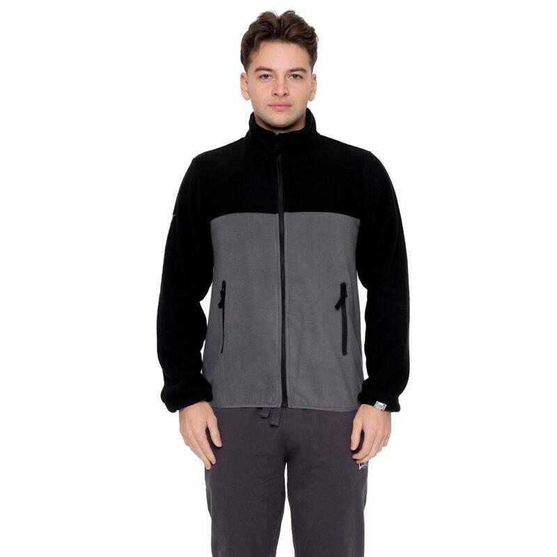 Jachetă din fleece micropolar cu guler înalt, fermoar și etichetă Leone 1947