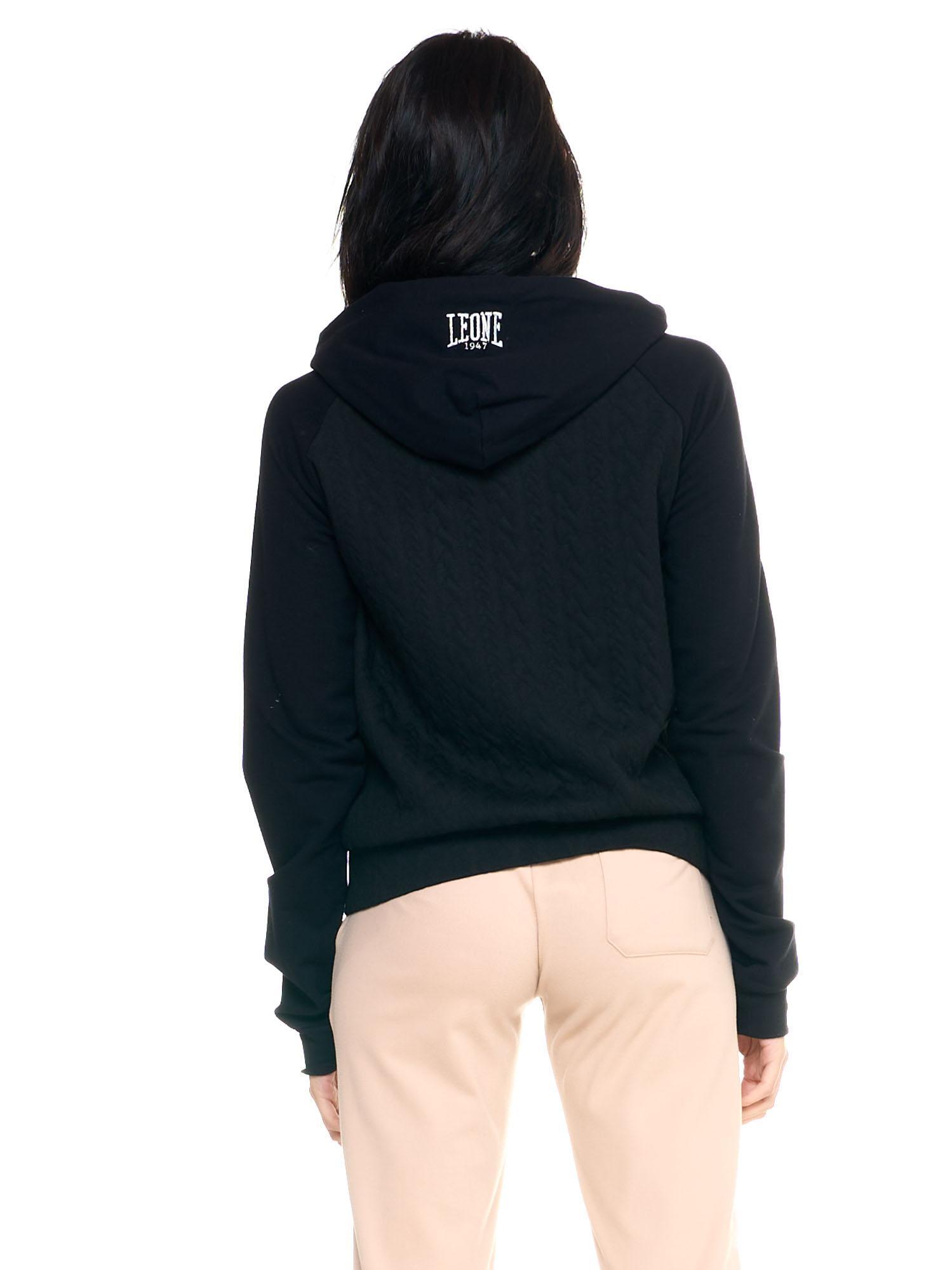 Sudadera con capucha mujer Leone 1947 Apparel Glam Winter cremallera trenzado 4/7