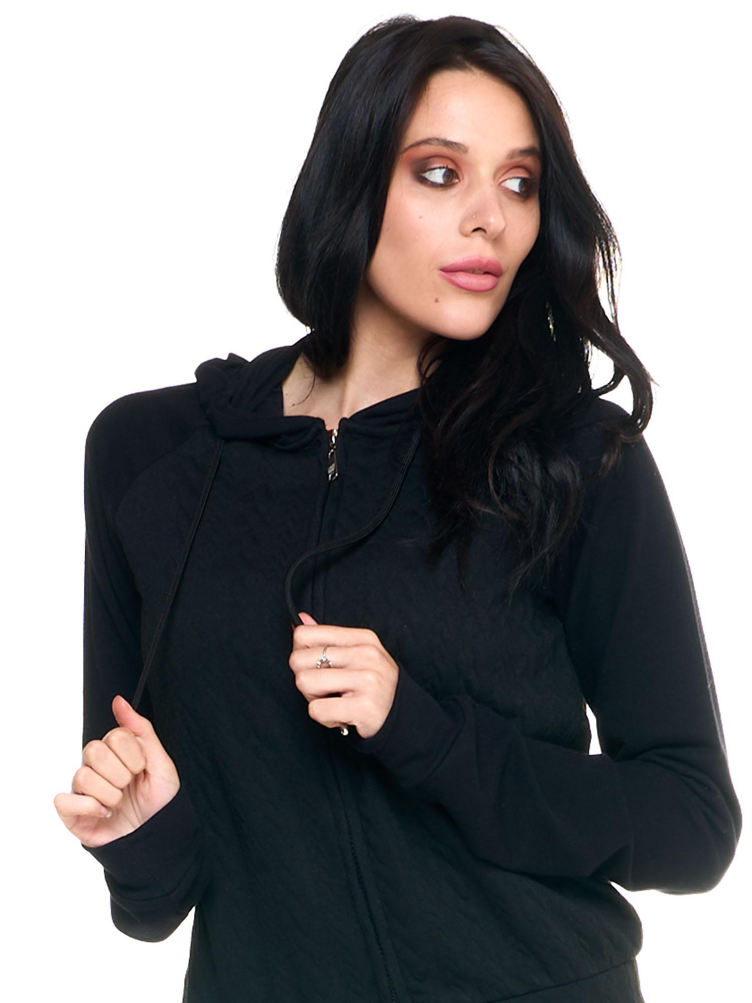 Sudadera con capucha mujer Leone 1947 Apparel Glam Winter cremallera trenzado 5/7
