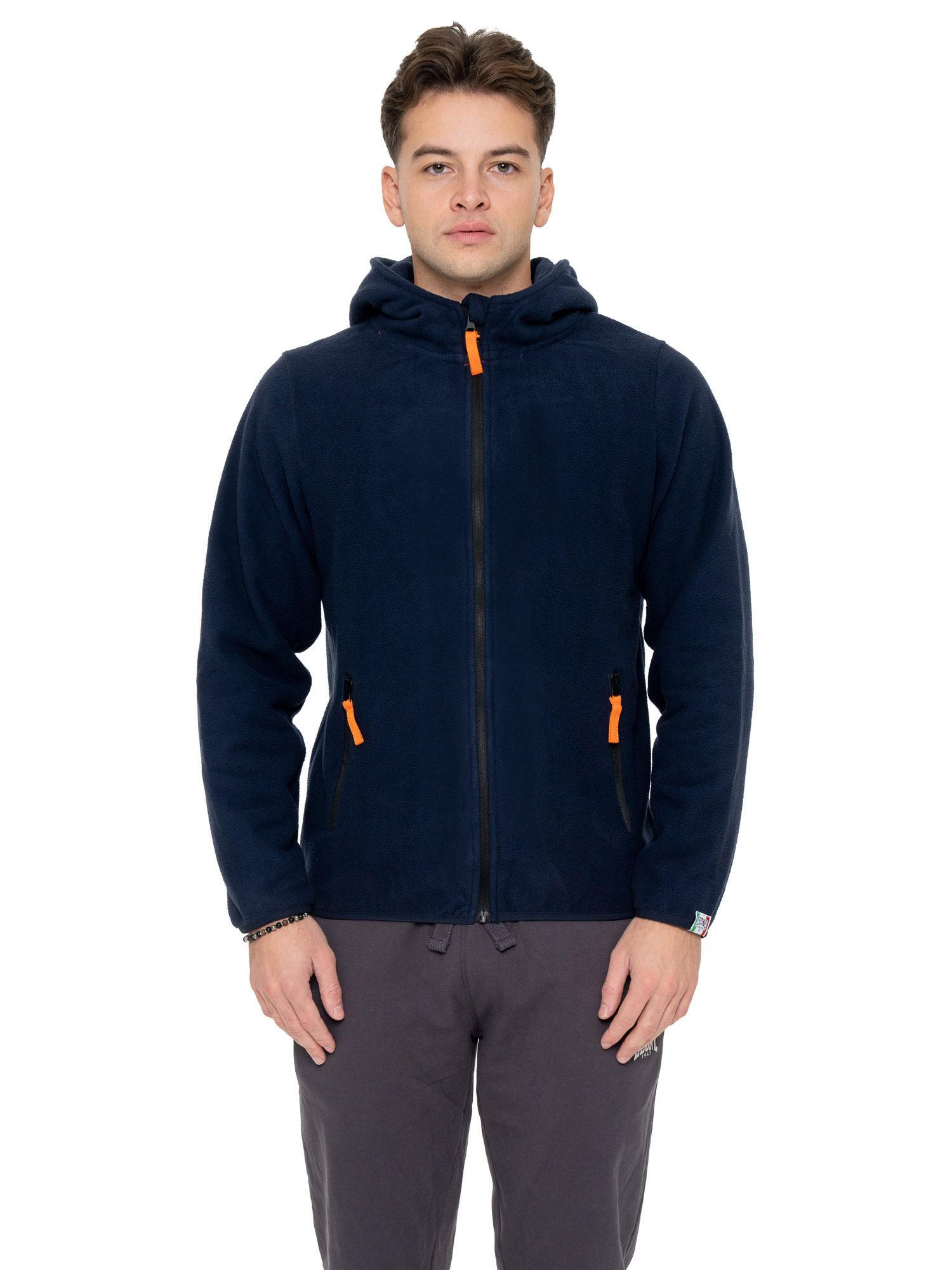 Fleece micropolar cu glugă și fermoar cu etichetă Leone 1947