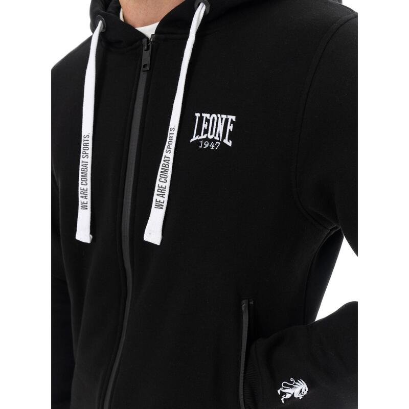 Hanorac bărbați Leone 1947 Apparel Soft Basic glugă și fermoar logo mic