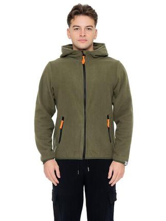Polaire micropolaire avec capuche et zip avec étiquette Leone 1947