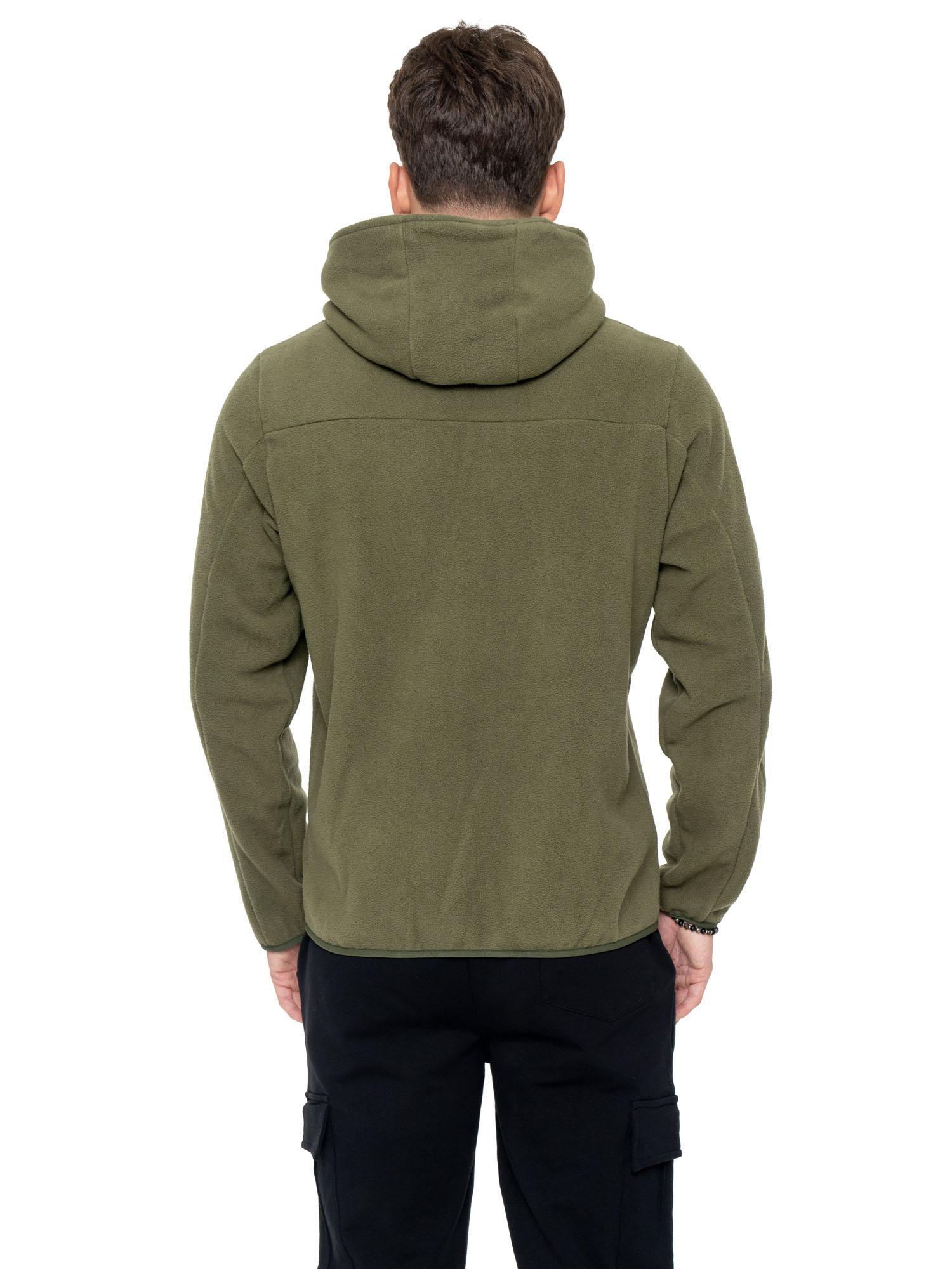 Pile in micropolar con cappuccio e zip con etichetta Leone 1947 4/5