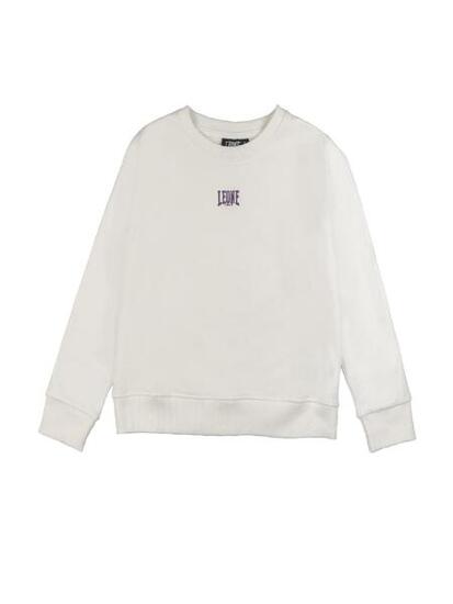 Sweat-shirt d'hiver à col ras du cou et petit logo lavande Leone 1947 pour fille