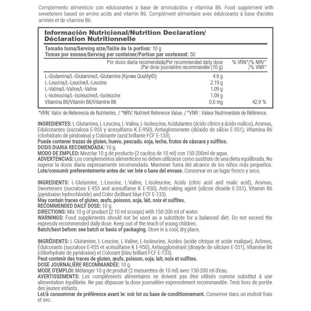 BCAA + L-Glutamine Kyowa® - 500g Dragão Azul da Masmusculo Supplements 5/6