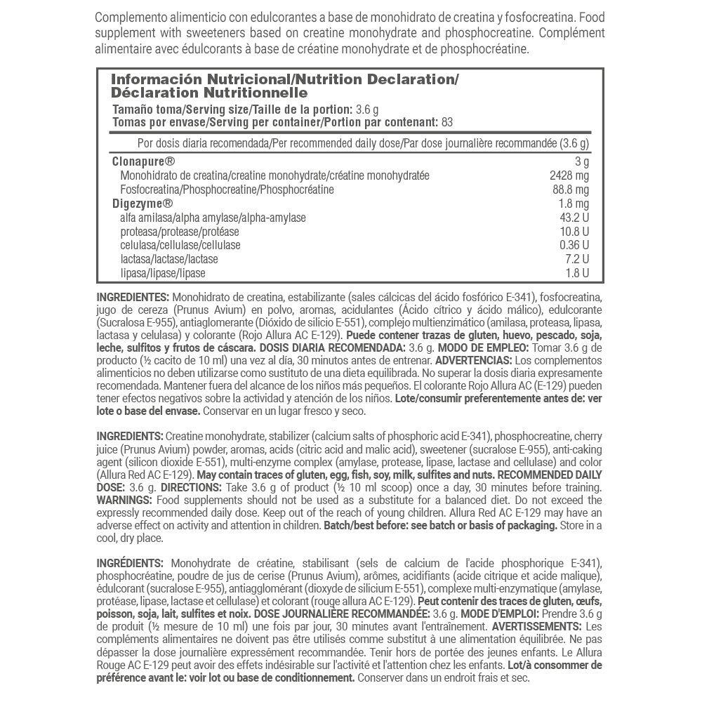 Creatine monohydrate clonapure - 300g Pastèque de MASmusculo 5/6