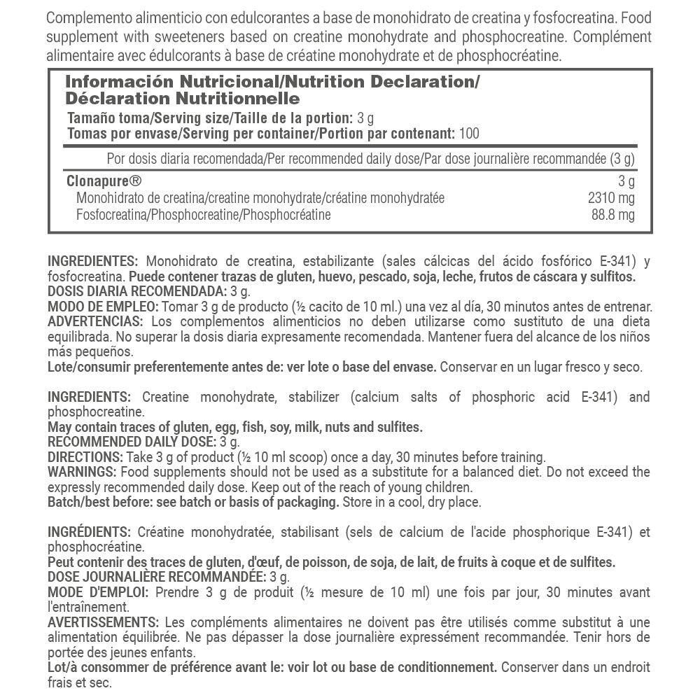 Creatina Monohidrato Clonapure® - 300g Neutro MASMUSCULO 5/6