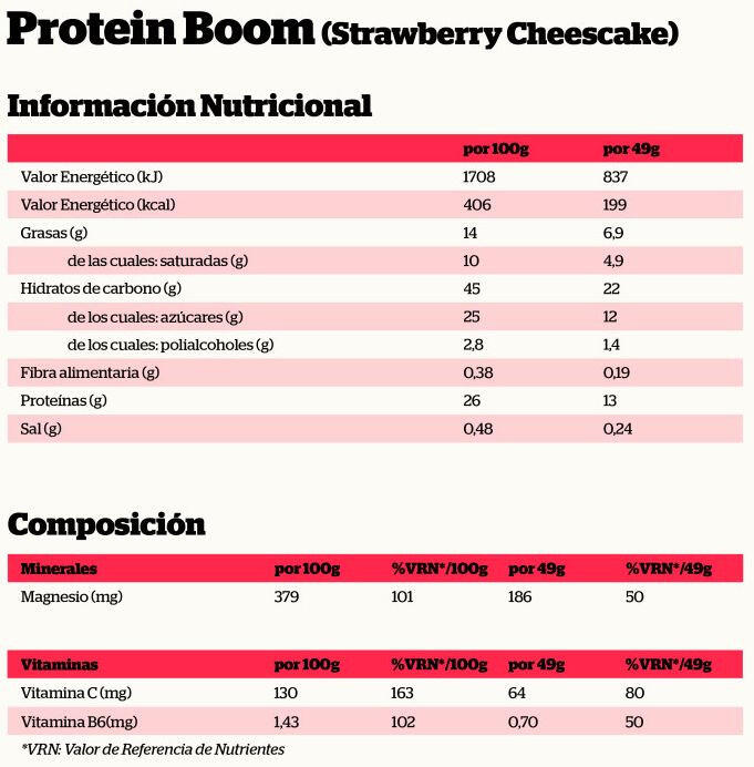 Nutrisport - Protein Boom 1 barrita x 49 g - Barrita de proteína -  Sabor: Tarta 3/4