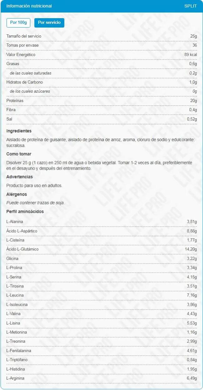 Vegan protein - 900g Banane split de LifePRO 4/4