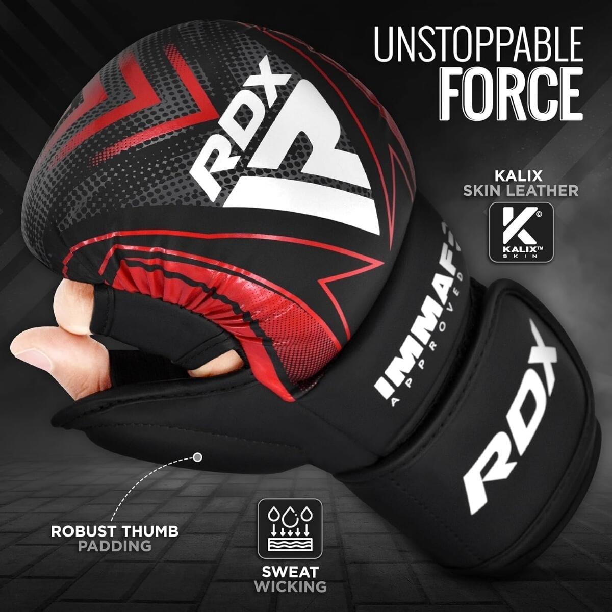 MMA Gloves RDX Shooter IMMAF – Red – XS 7/7