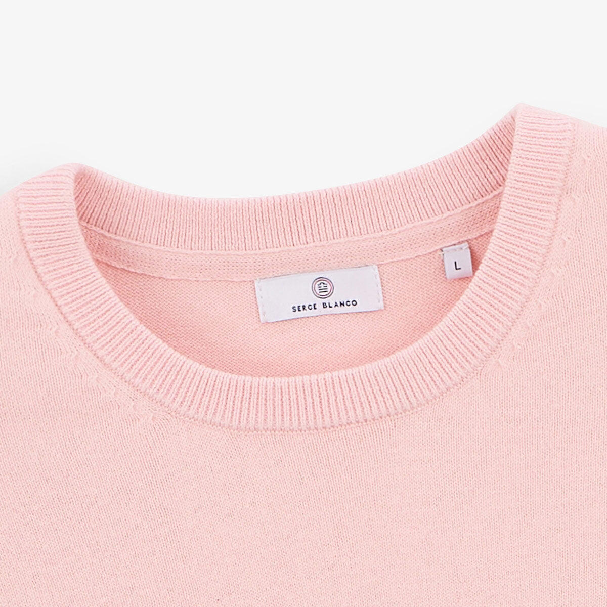 Maglione girocollo in cotone e lana rosa Maximum 4/6