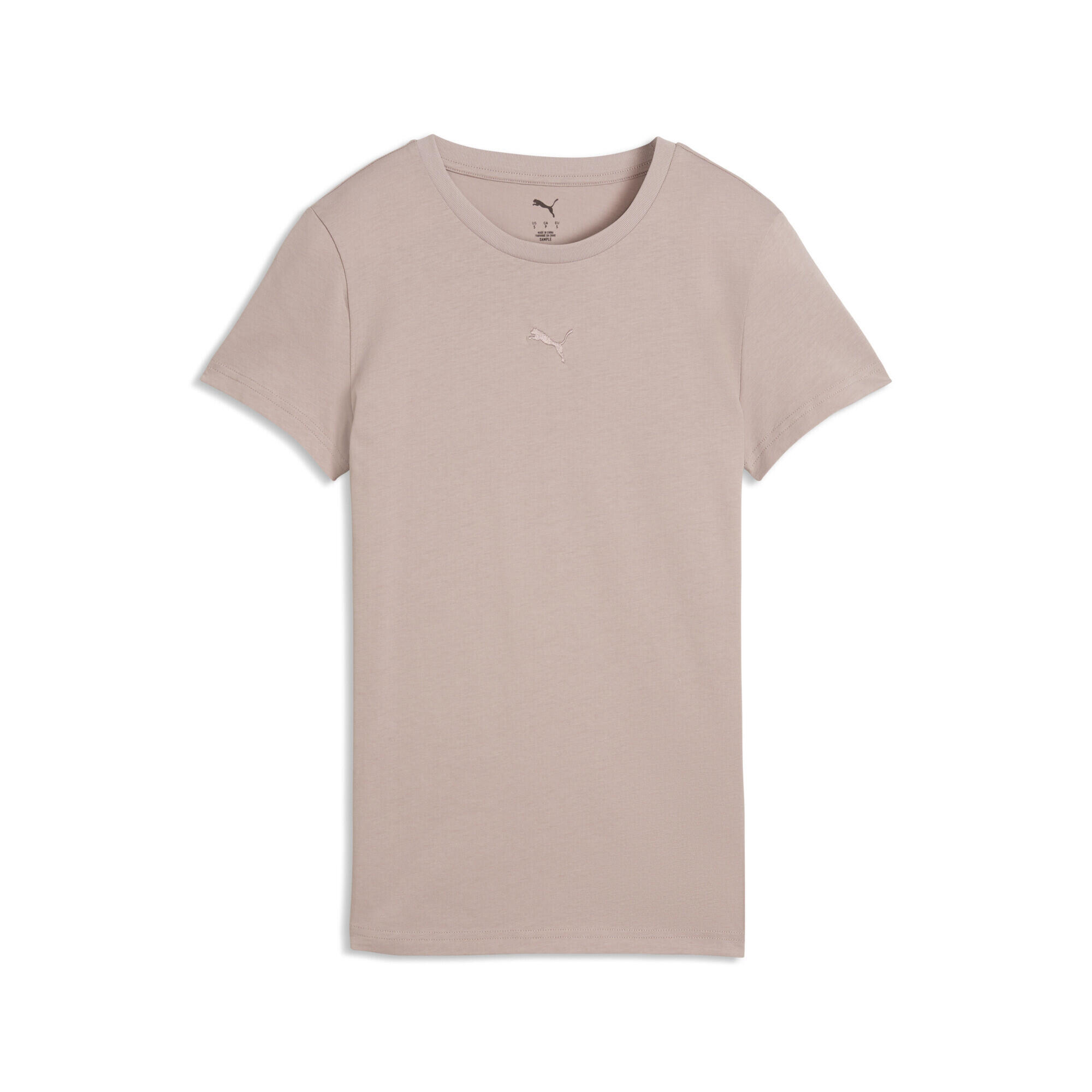Tricou alergare femei logo brodat, bej PUMA