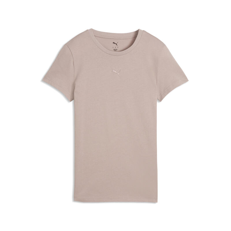 Tricou alergare femei logo brodat, bej PUMA