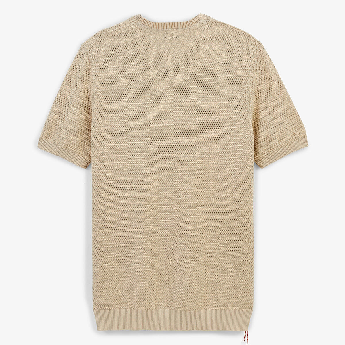 Maglione a maniche corte con collo rotondo in cotone beige avena Milazzo 3/7