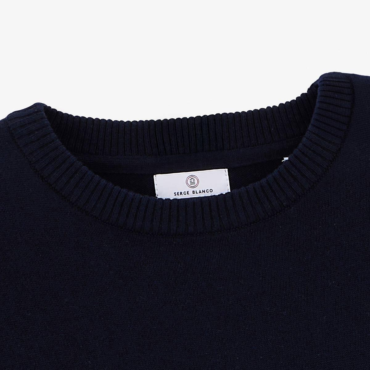 Maglione girocollo in cotone e lana blu navy Maximum 4/6