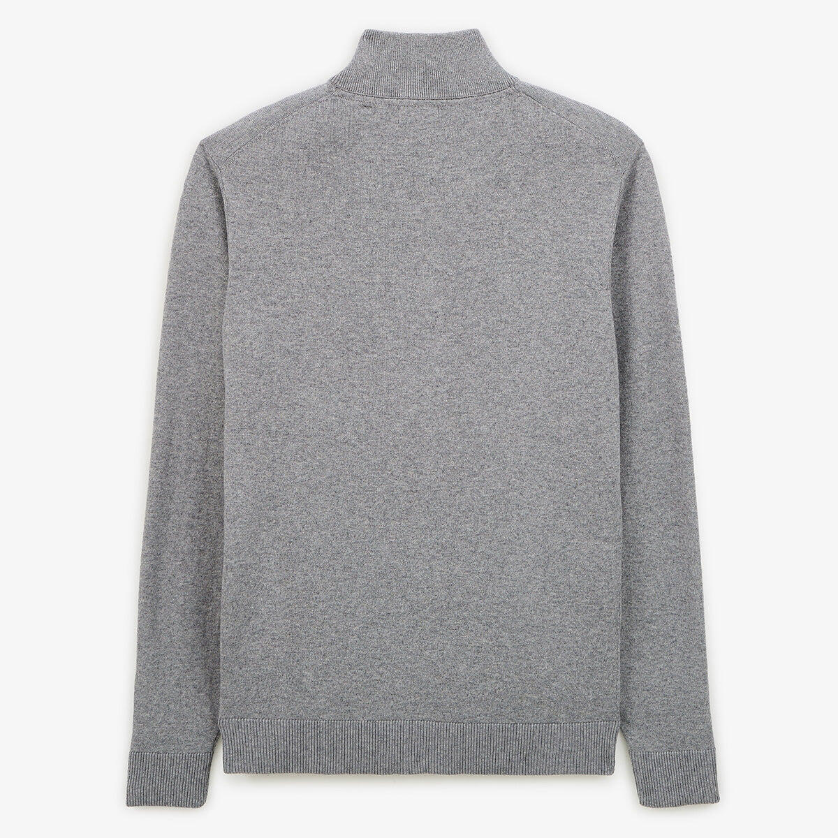 Jersey con cuello con cremallera de algodón y lana gris jaspeado Malo 2/4