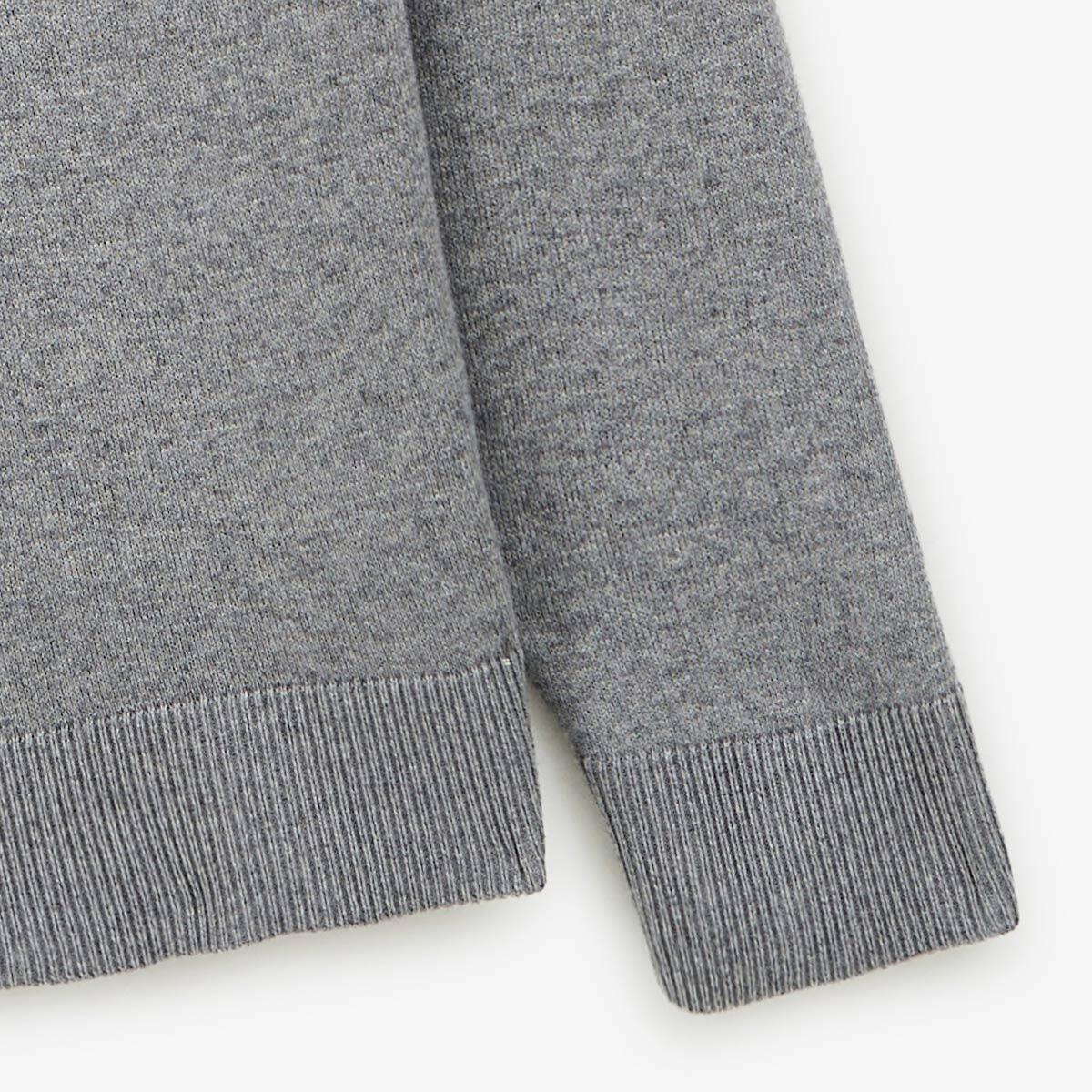 Jersey con cuello con cremallera de algodón y lana gris jaspeado Malo 4/4