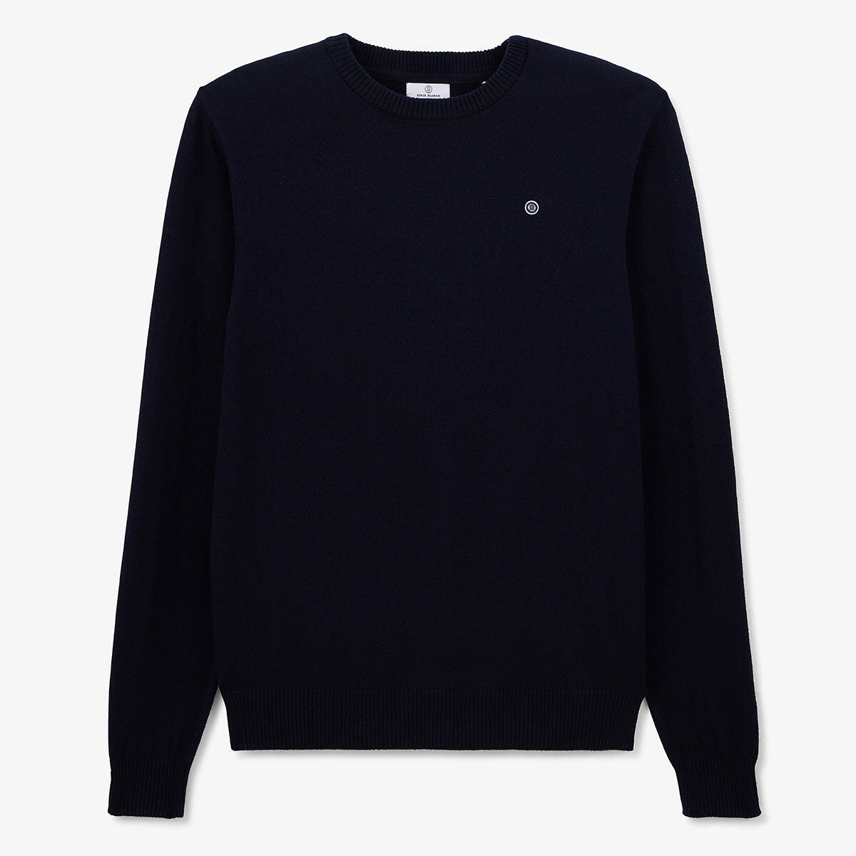 Maglione girocollo in cotone e lana blu navy Maximum 1/6