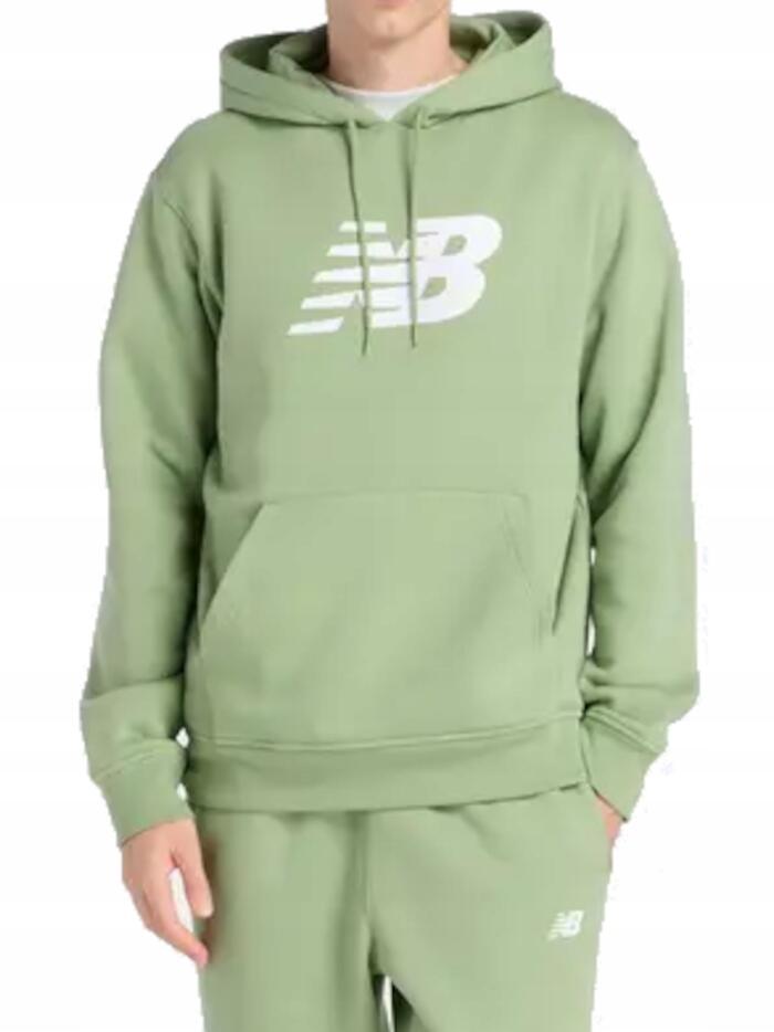 Bluza Męska New Balance Ciepła Bawełniana Z Kapturem Desowa 3/7