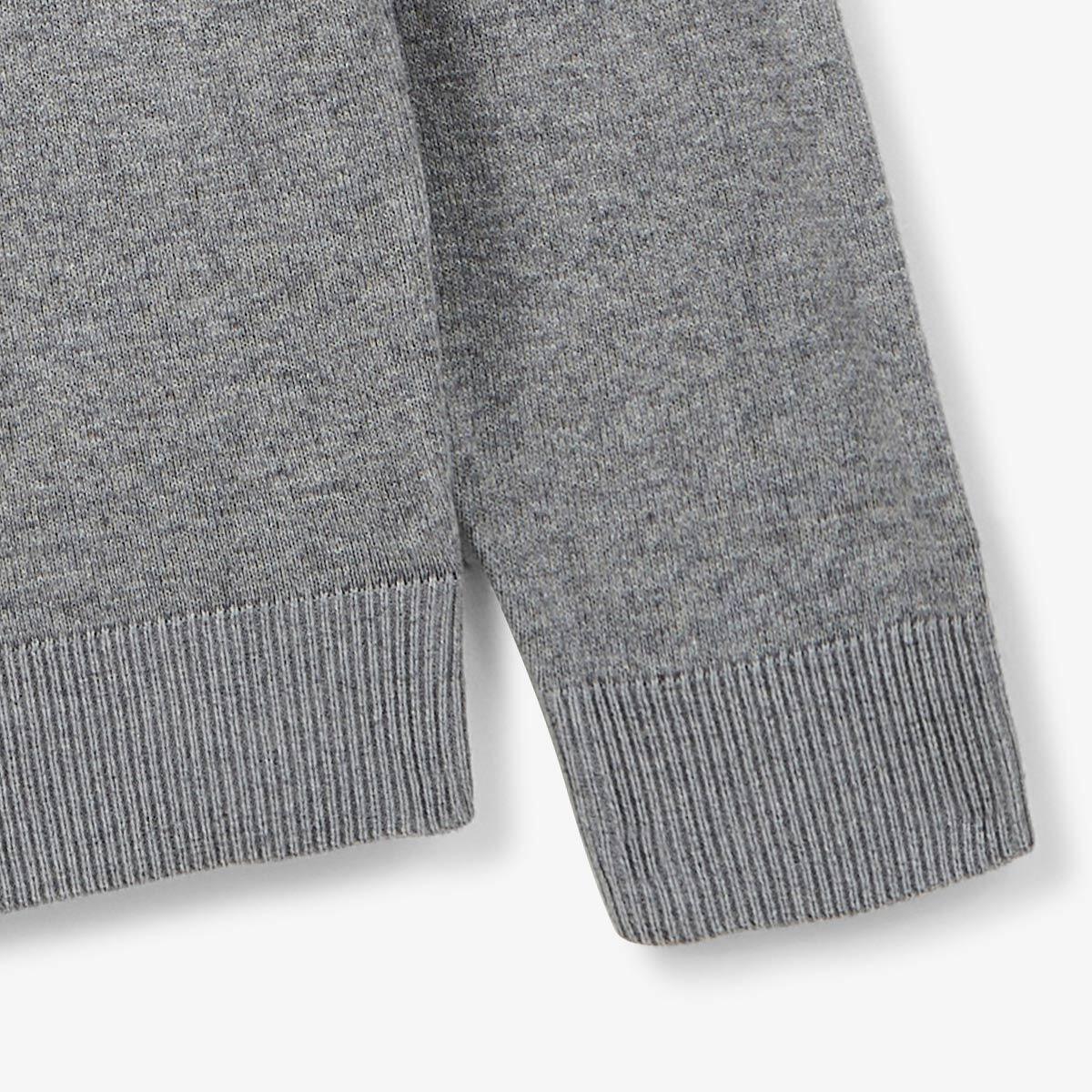 Jersey de cuello redondo de algodón y lana gris jaspeado Maximum 5/6