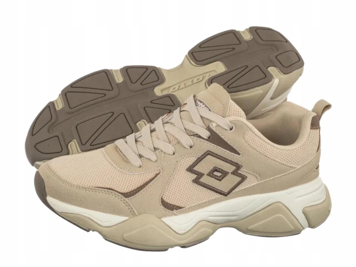 Buty Damskie Lotto Wany Sneakersy Beżowe Brąz Modne 5/6