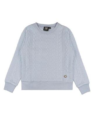 Sweat fille ras du cou à enfiler hiver texture tressée "Dentelle