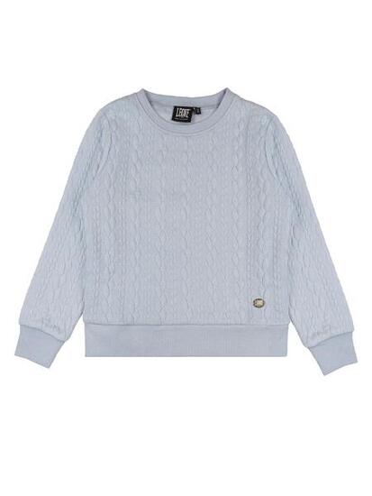 Sweat fille ras du cou à enfiler hiver texture tressée "Dentelle