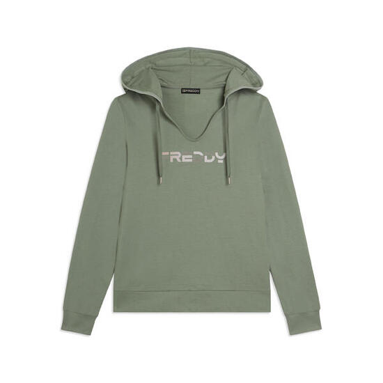 Felpa Scollo a V con Cappuccio e Logo FREDDY olografico