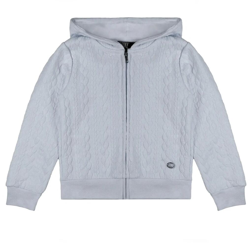 Girls' winter hooded sweatshirts with zip and braided "Lace" pattern