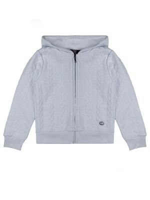Felpe invernale da bambina con cappuccio e zip con trama a treccia "Lace