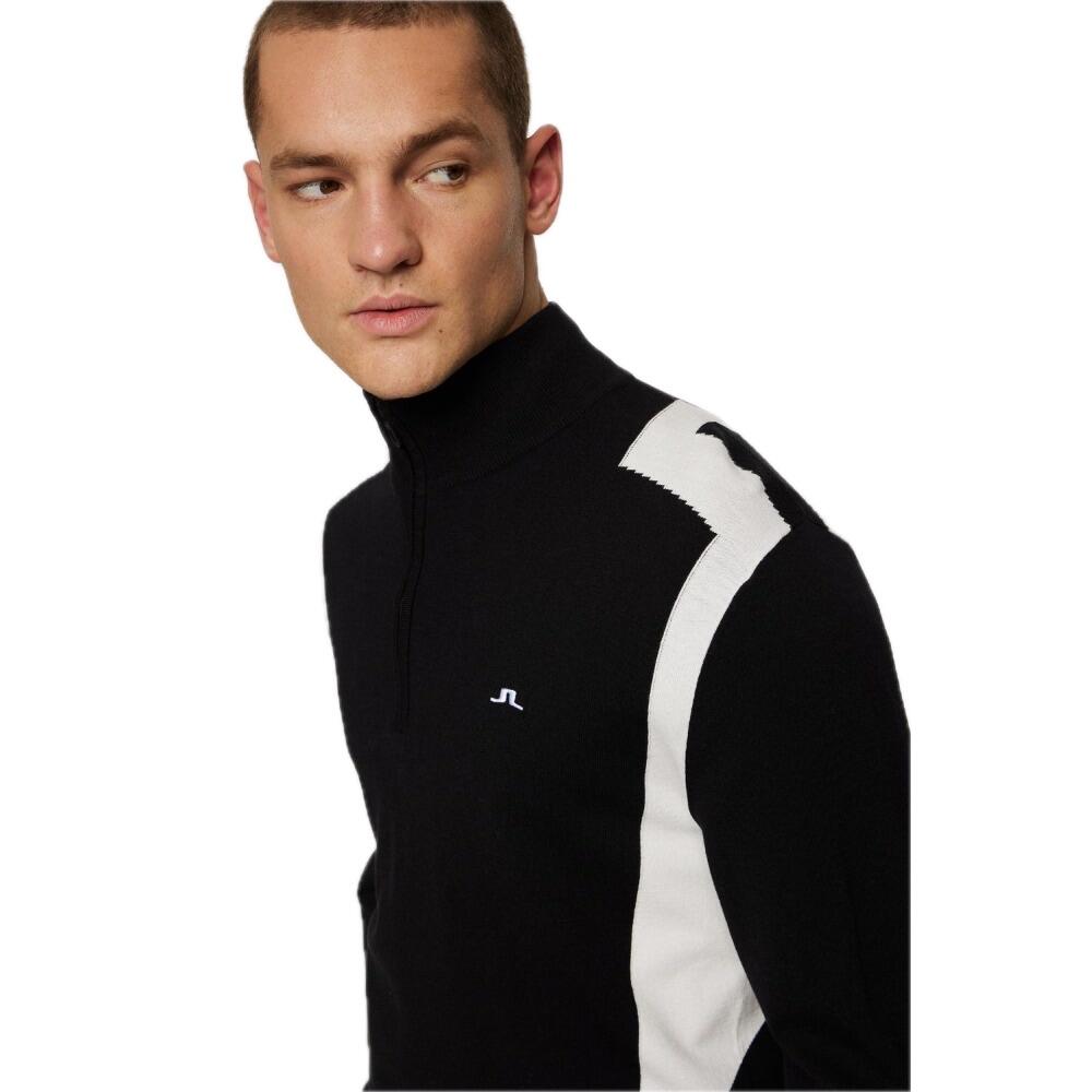 Kendrick Knitted Zip Sweater Men Navy 3/4