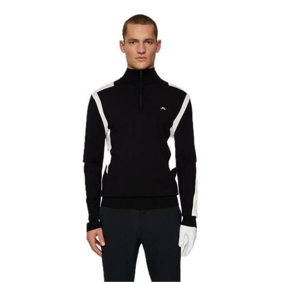 Pull zippé tricoté Kendrick homme, bleu marine