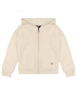 Felpe invernale da bambina con cappuccio e zip con trama a treccia "Lace