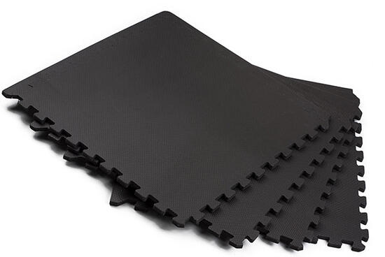 Tappetino puzzle EVA [62x62x12 cm]4 pezzi+2 bordi antiscivolo nero Copre 159M²