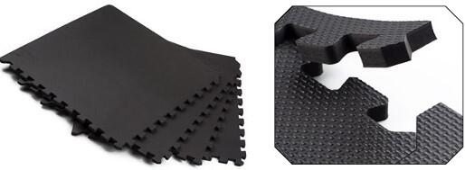 Tappetino puzzle EVA [62x62x1,2 cm]4 pezzi+2 bordi antiscivolo nero Copre 1,59M² 2/2